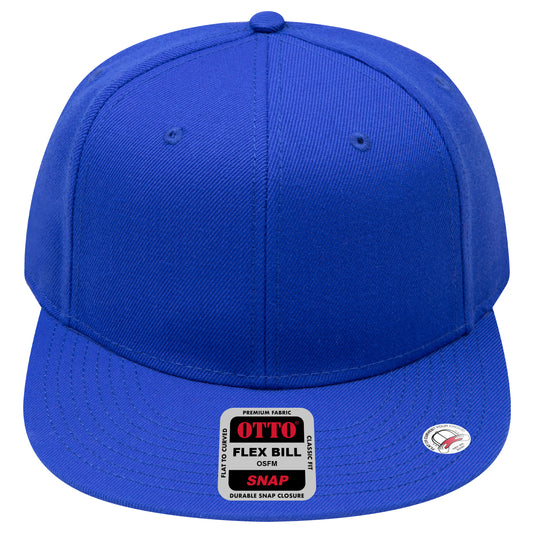6-Panel Classic Baseball Cap — Snapback — Custom Leather Patch in Royal