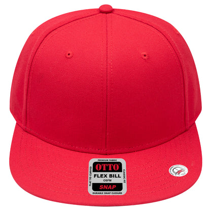 6-Panel Classic Baseball Cap — Snapback — Custom Leather Patch in Red