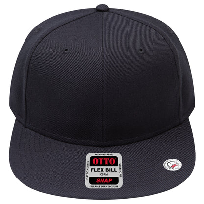 6-Panel Classic Baseball Cap — Snapback — Custom Leather Patch in Black