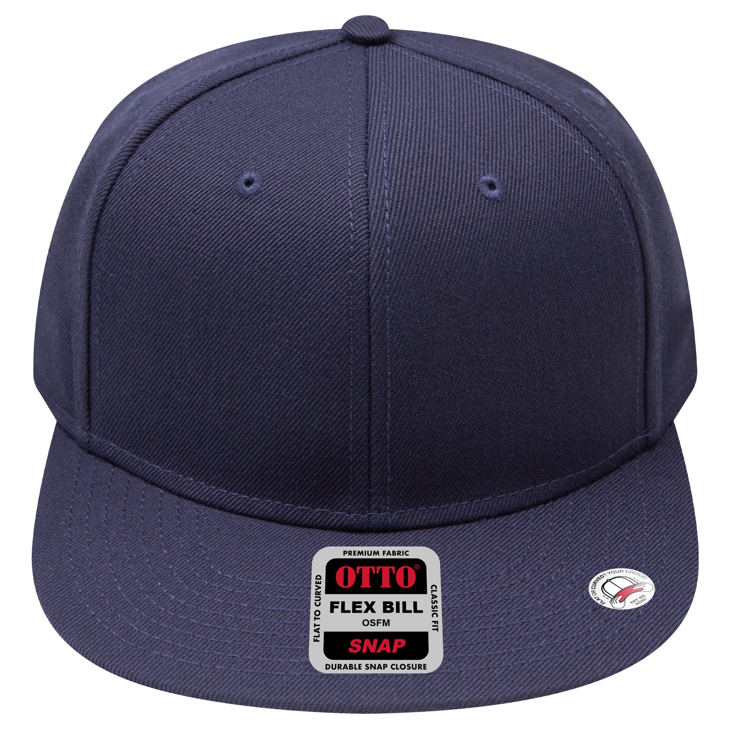 6-Panel Classic Baseball Cap — Snapback — Custom Leather Patch in Navy