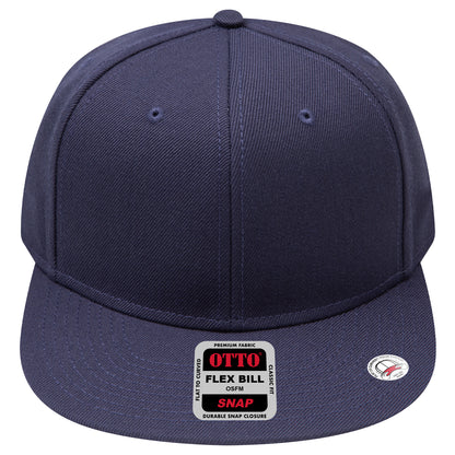 6-Panel Classic Baseball Cap — Snapback — Custom Leather Patch in Navy