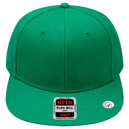 6-Panel Classic Baseball Cap — Snapback — Custom Leather Patch in Kelly