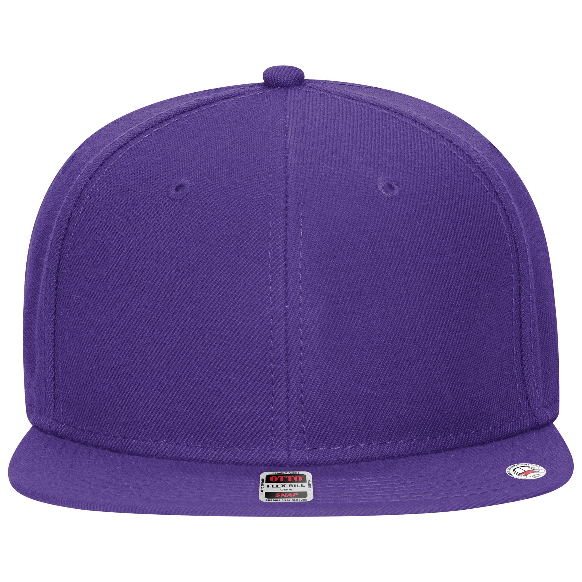 6-Panel Classic Baseball Cap — Snapback — Custom Leather Patch in Purple