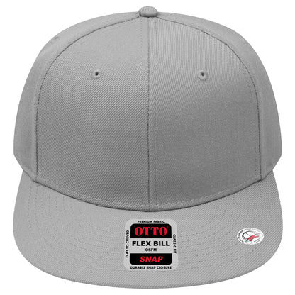 6-Panel Classic Baseball Cap — Snapback — Custom Leather Patch in Gray