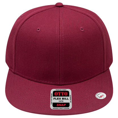 6-Panel Classic Baseball Cap — Snapback — Custom Leather Patch in Burg. M