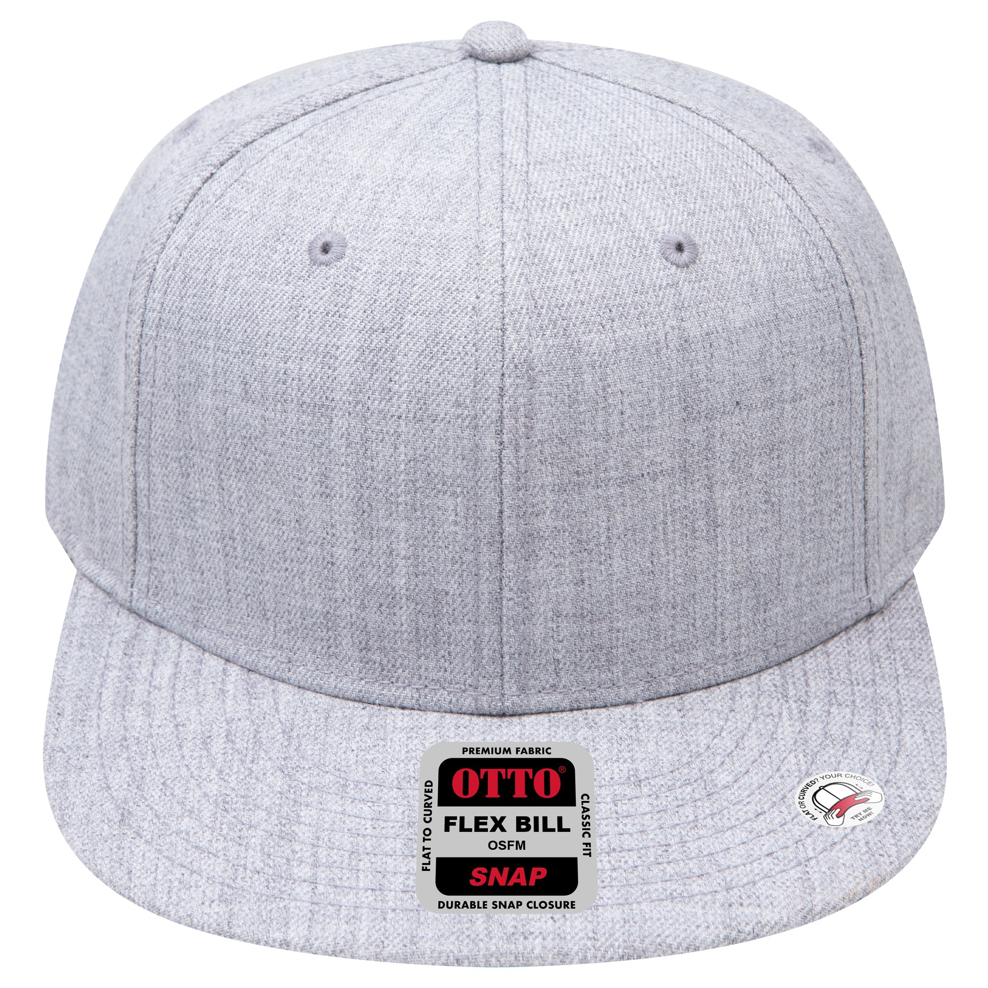 6-Panel Classic Baseball Cap — Snapback — Custom Leather Patch in Heath.