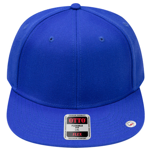 6-Panel Classic Baseball Cap — Flex Fit — Custom Leather Patch in Royal