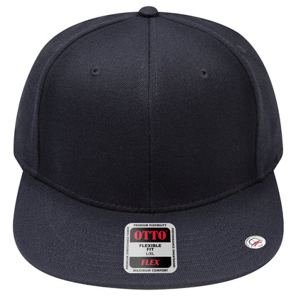 6-Panel Classic Baseball Cap — Flex Fit — Custom Leather Patch in Black