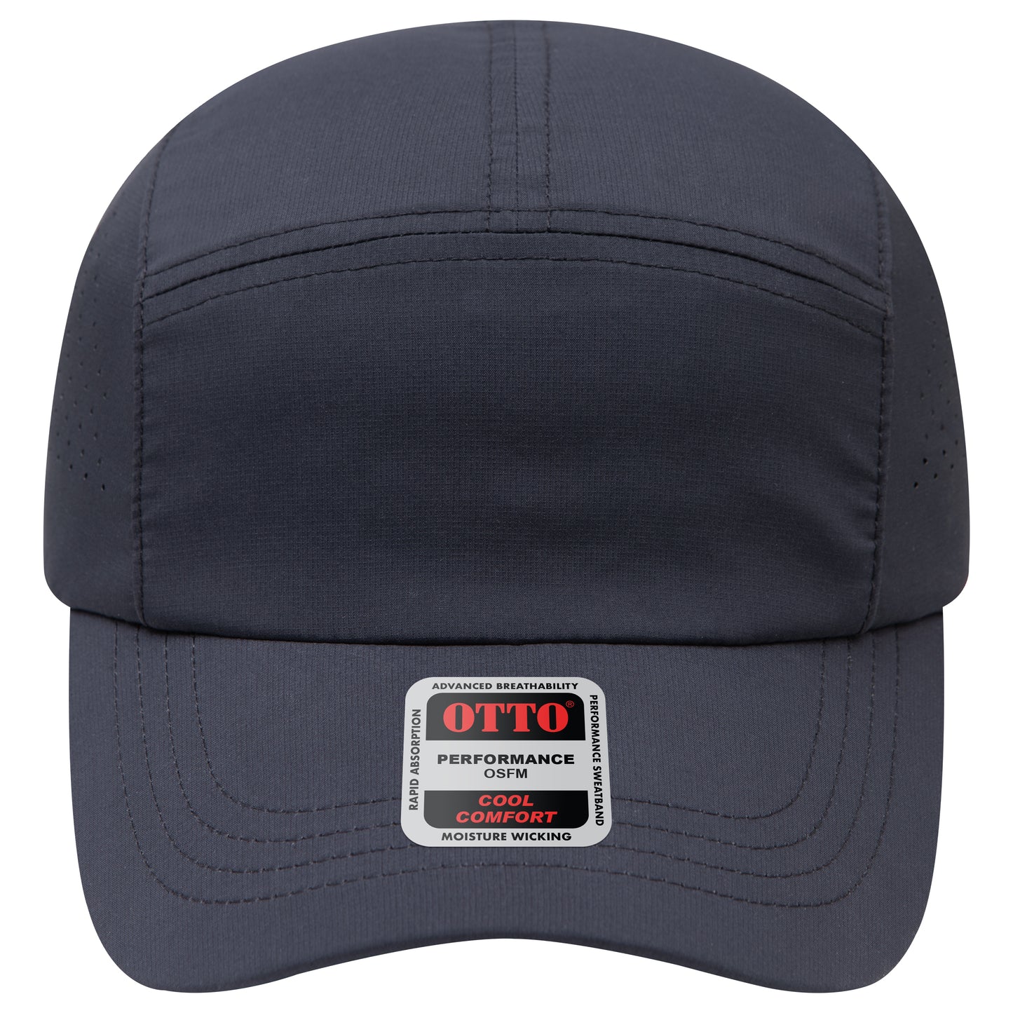 5-Panel Visor — Custom Leather Patch in Black