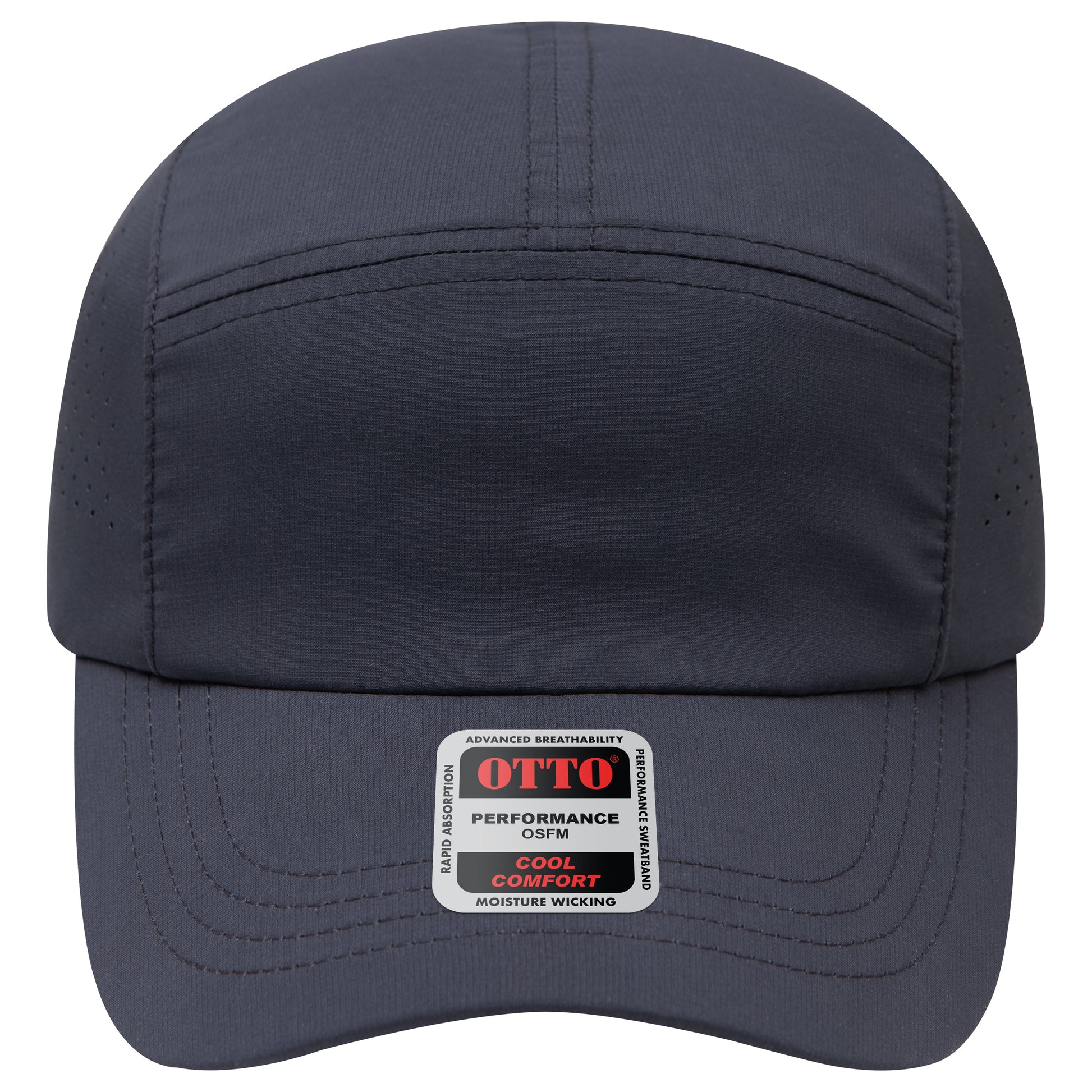 5-Panel Visor — Custom Leather Patch in Black