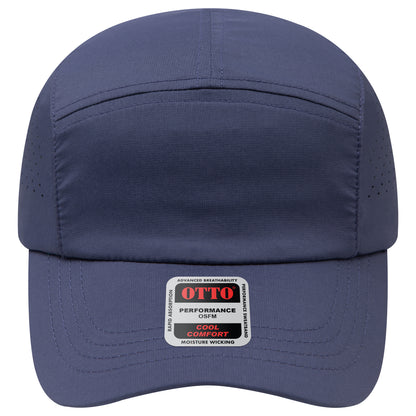 5-Panel Visor — Custom Leather Patch in Navy
