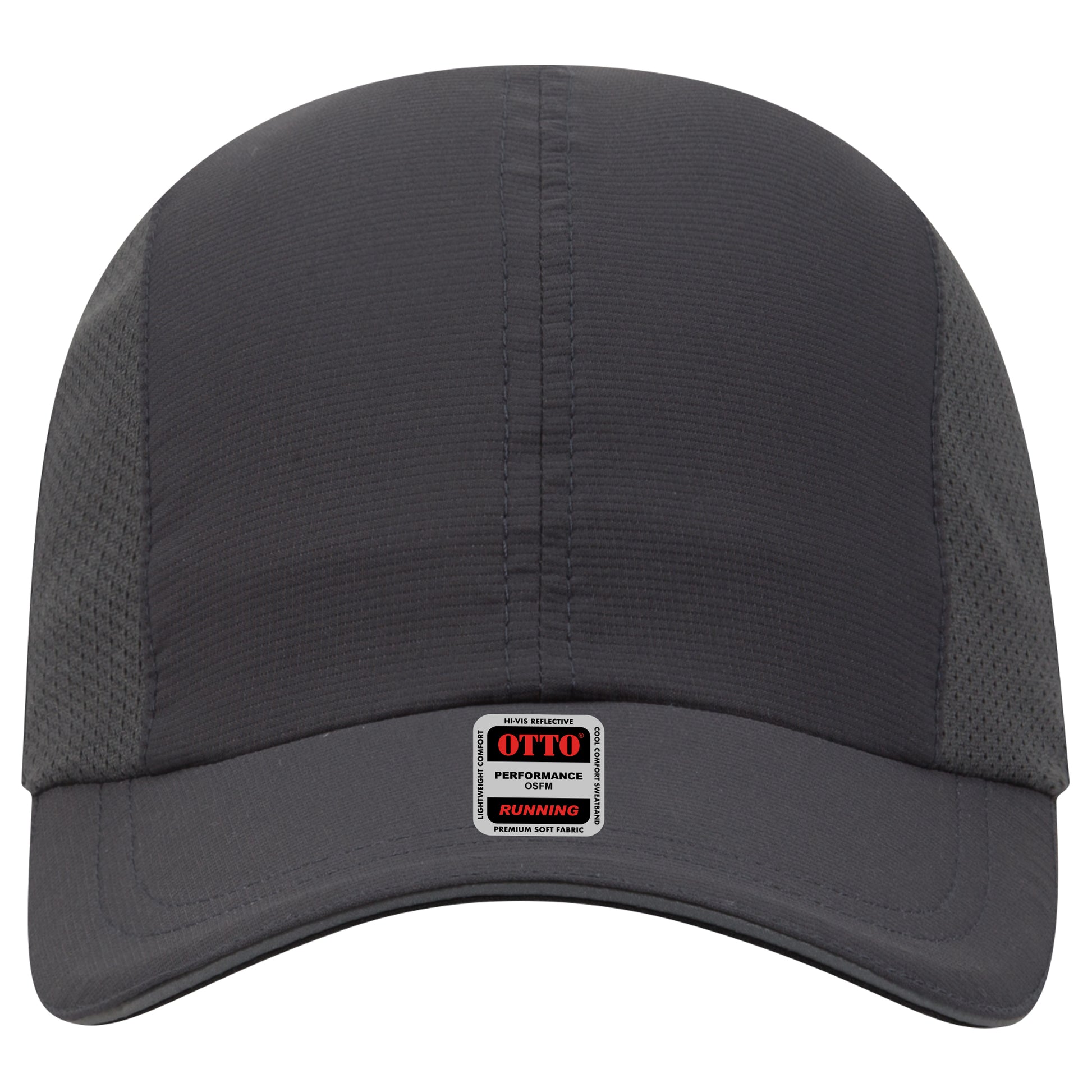Lightweight Running Hat — Custom Leather Patch in Charcoal Gray Neon Solids