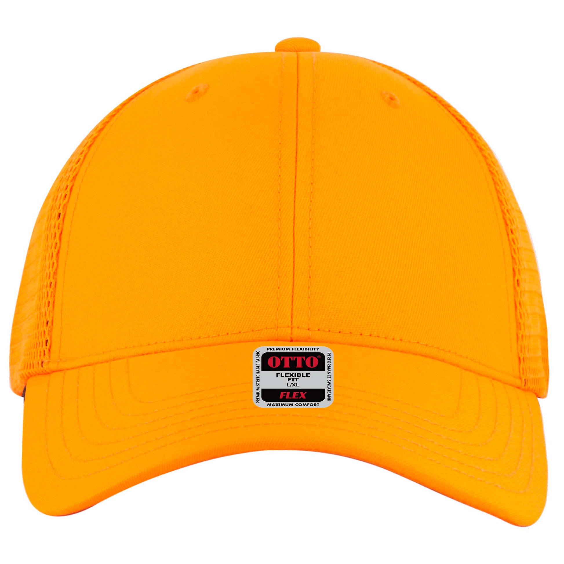 6-Panel Low Profile Trucker Hat — Flex Fit — Custom Leather Patch in N. Oran