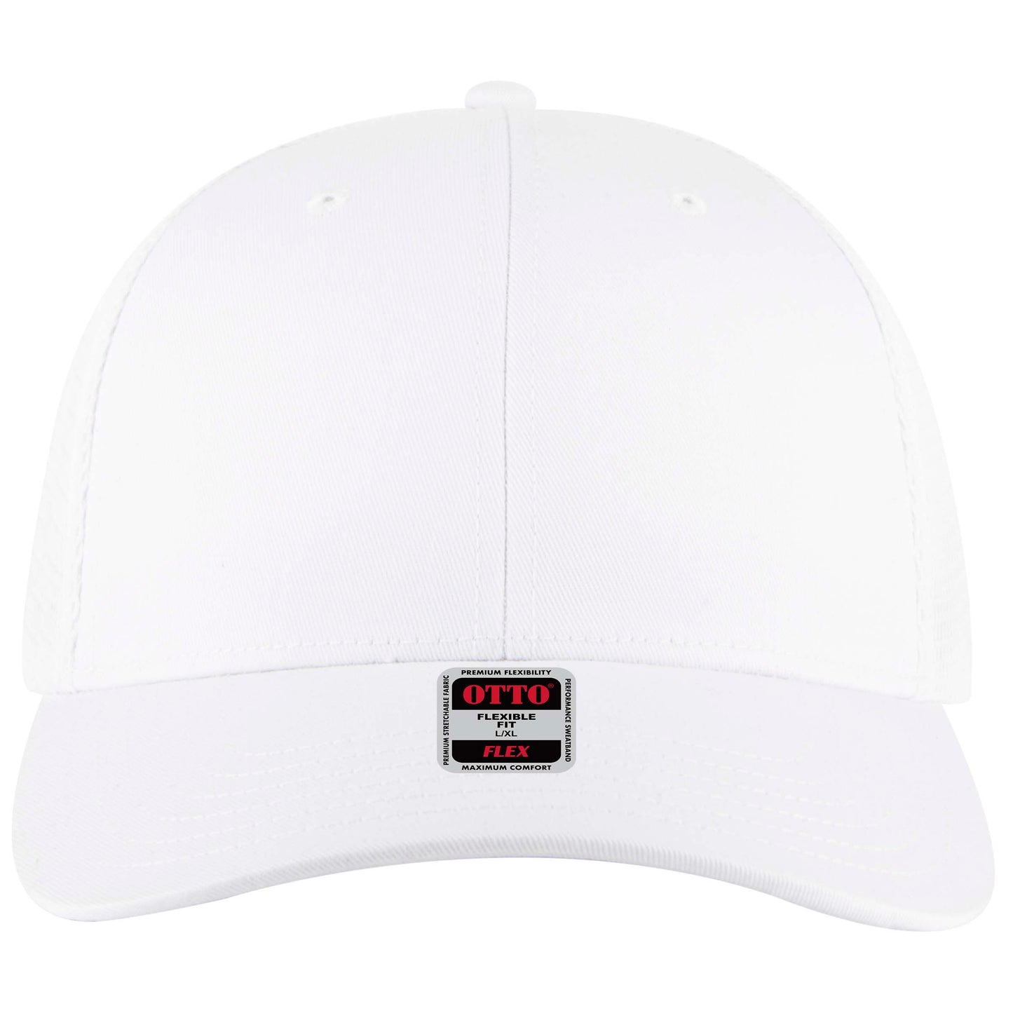 6-Panel Low Profile Trucker Hat — Flex Fit — Custom Leather Patch in White