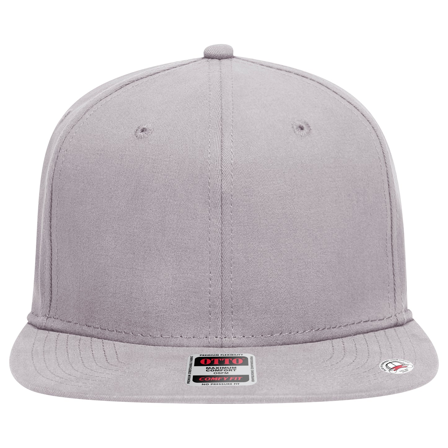 6-Panel Classic Baseball Cap — Stretch Comfort Fit — Custom Leather Patch in Gray