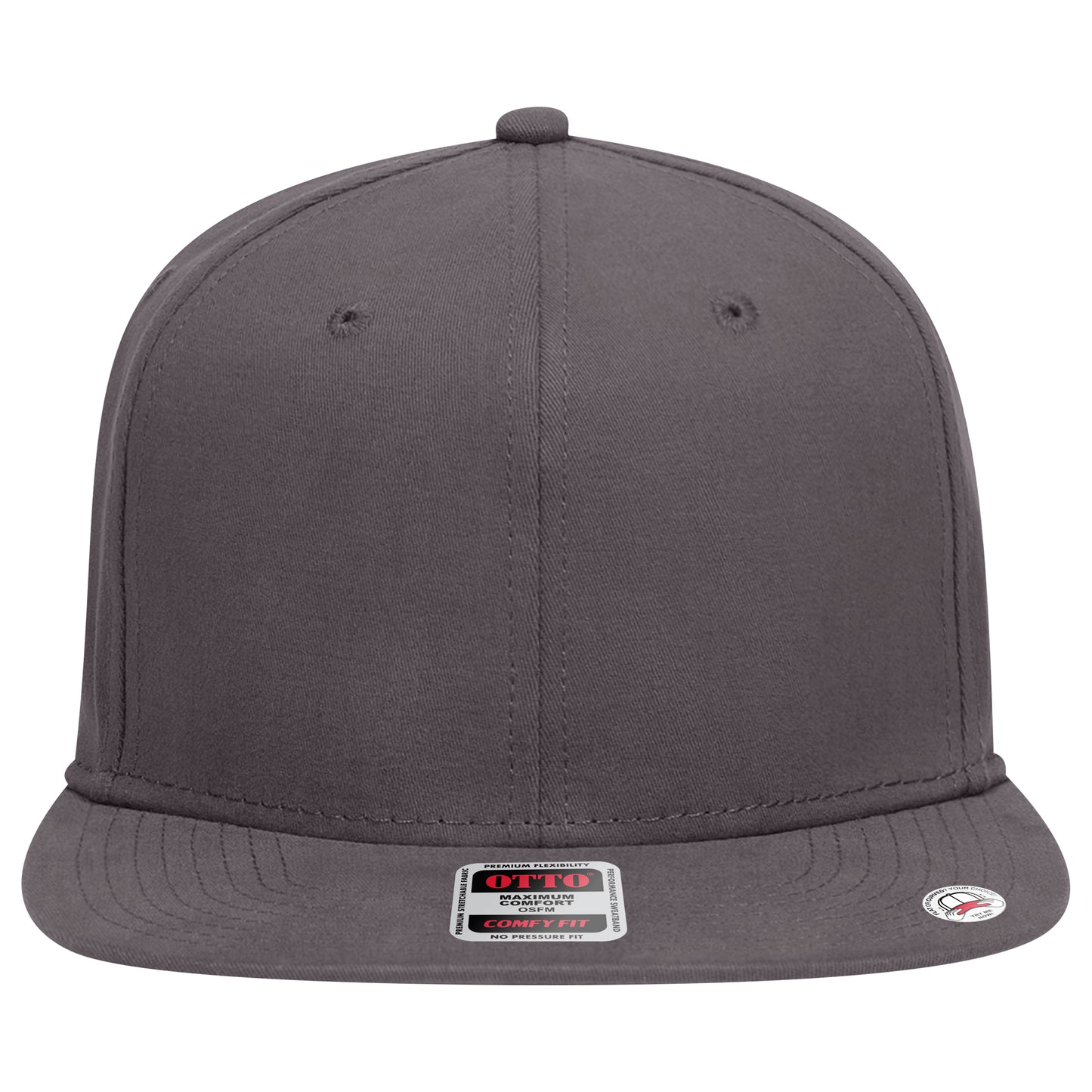 6-Panel Classic Baseball Cap — Stretch Comfort Fit — Custom Leather Patch in Charcoal Gray