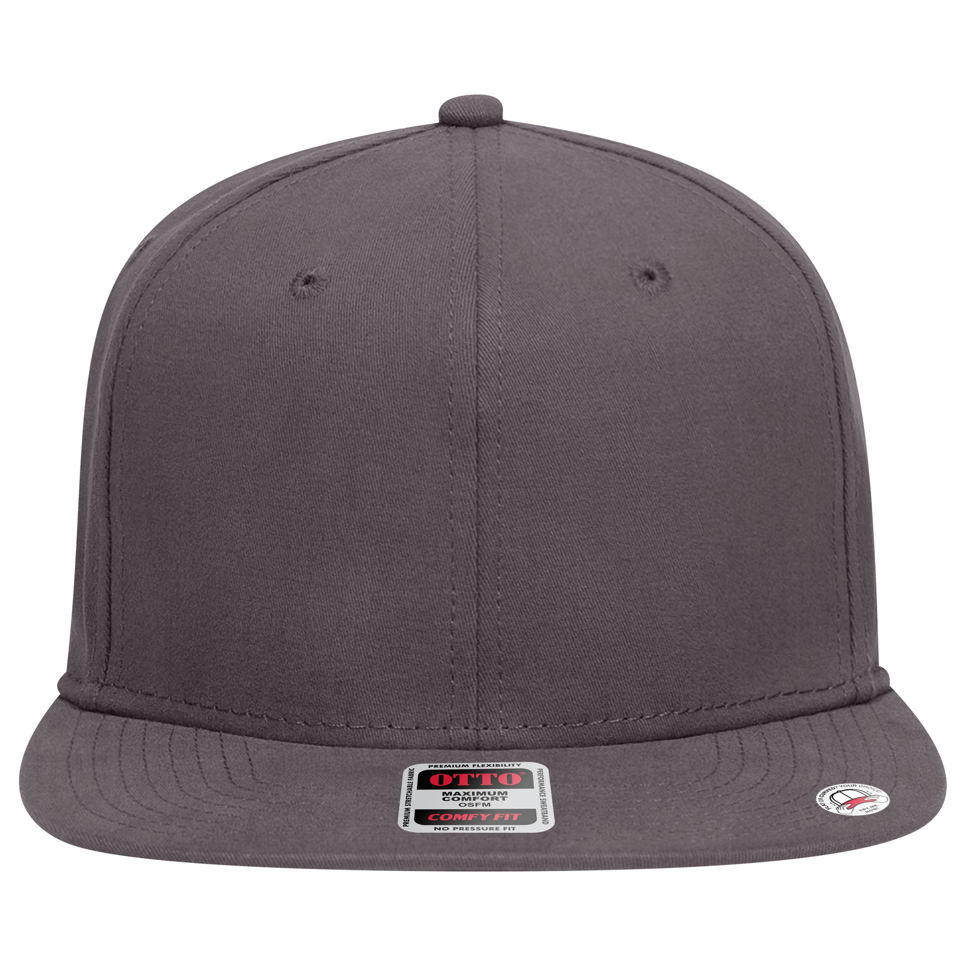 6-Panel Classic Baseball Cap — Stretch Comfort Fit — Custom Leather Patch in Charcoal Gray