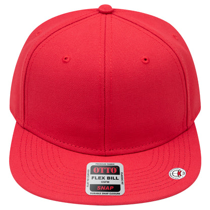 6-Panel Classic Baseball Cap — Snapback — Custom Leather Patch in Red
