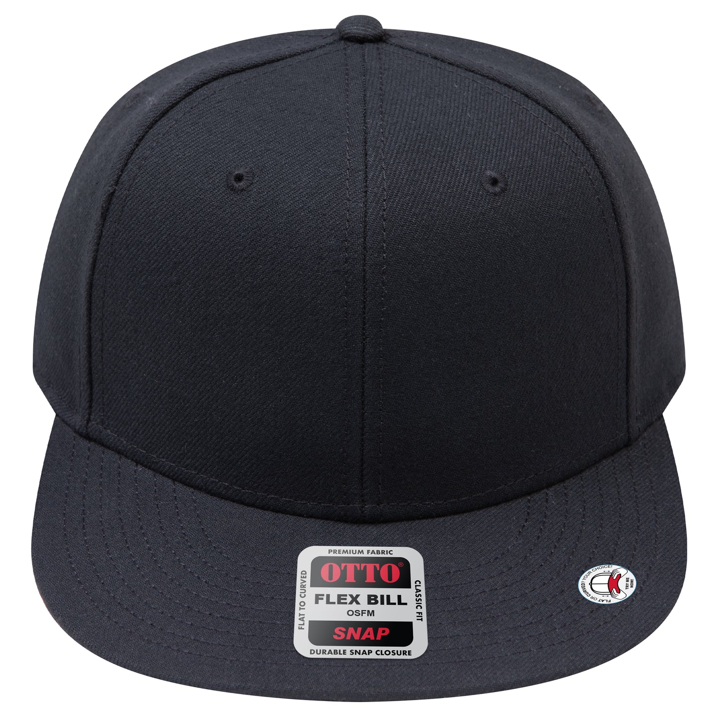 6-Panel Classic Baseball Cap — Snapback — Custom Leather Patch in Black