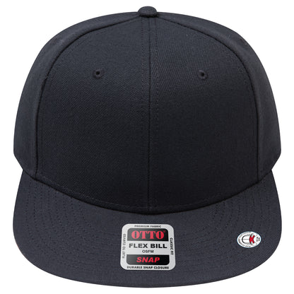 6-Panel Classic Baseball Cap — Snapback — Custom Leather Patch in Black