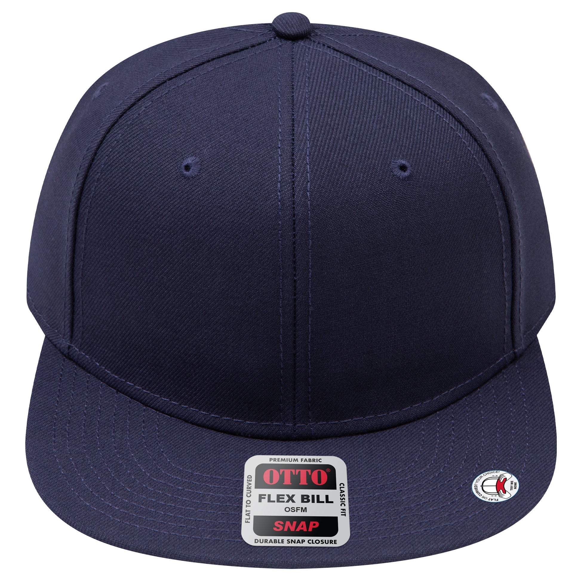 6-Panel Classic Baseball Cap — Snapback — Custom Leather Patch in Navy