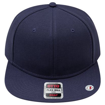 6-Panel Classic Baseball Cap — Snapback — Custom Leather Patch in Navy