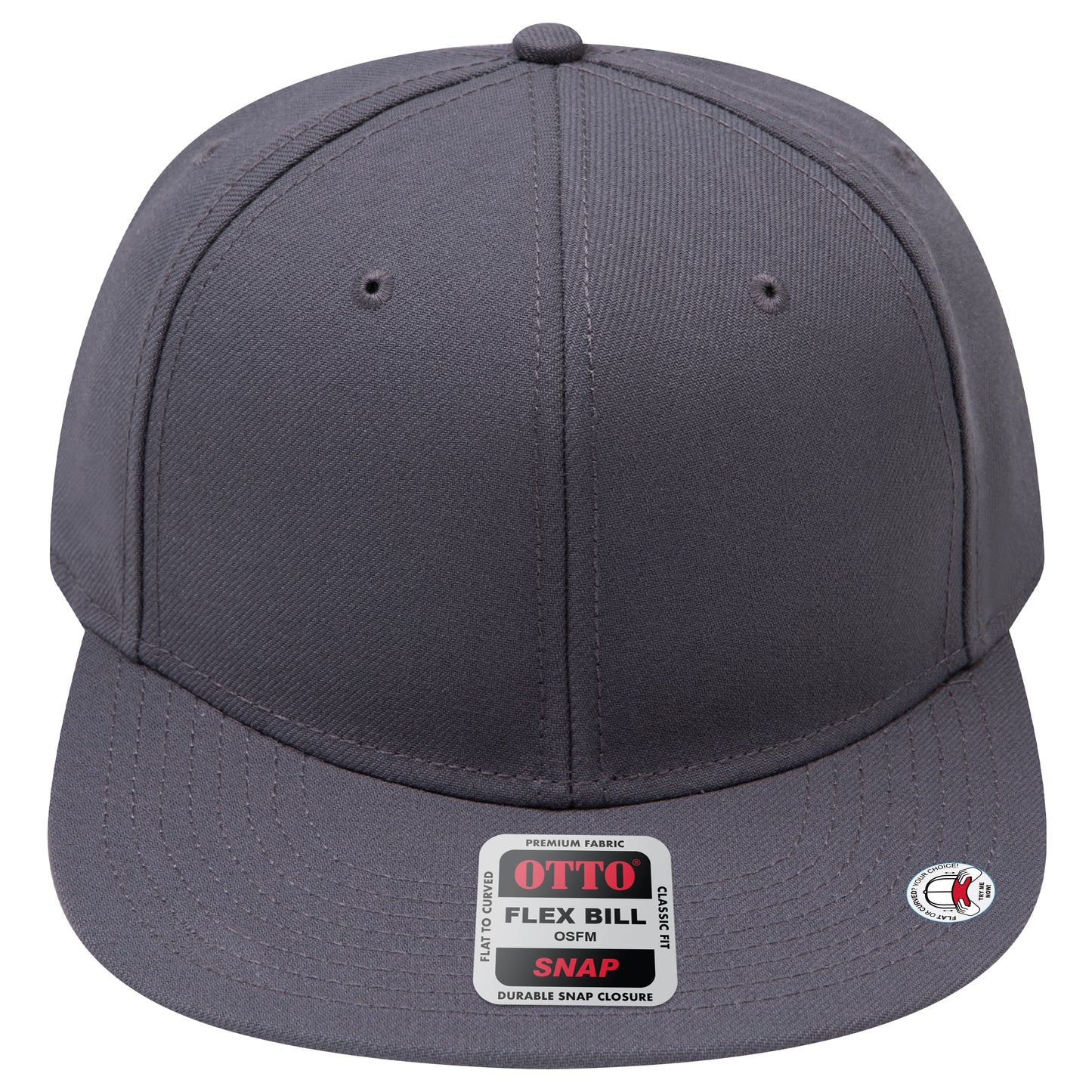 6-Panel Classic Baseball Cap — Snapback — Custom Leather Patch in Char. Gr