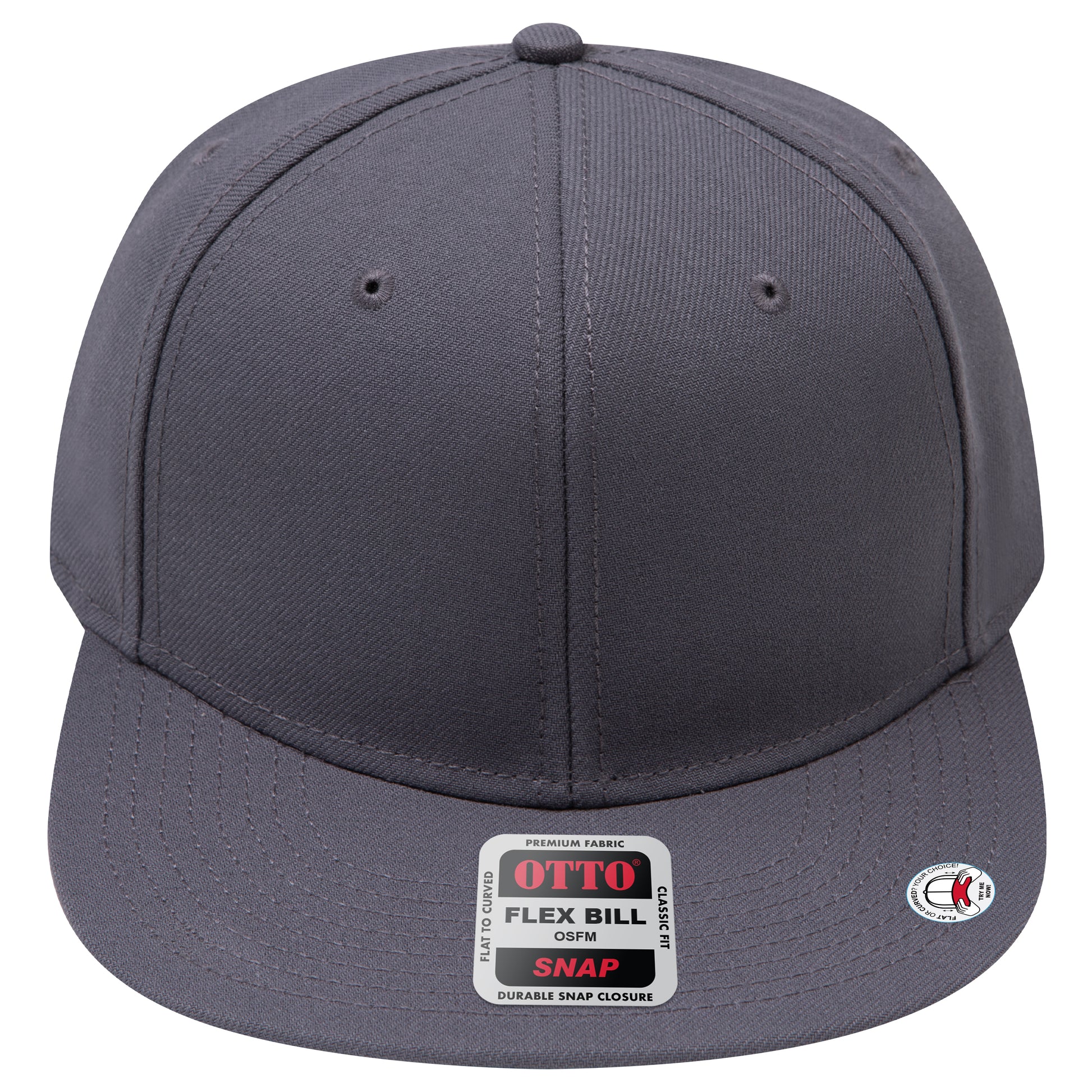 6-Panel Classic Baseball Cap — Snapback — Custom Leather Patch in Char. Gr