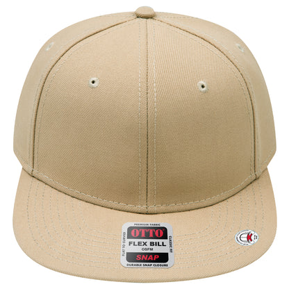 6-Panel Classic Baseball Cap — Snapback — Custom Leather Patch in Khaki ay Camo Solids CP