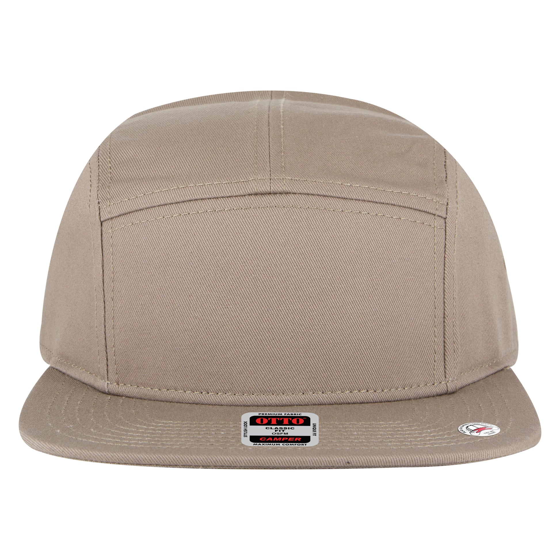 Camper Hat — Custom Leather Patch in Dk. Kha