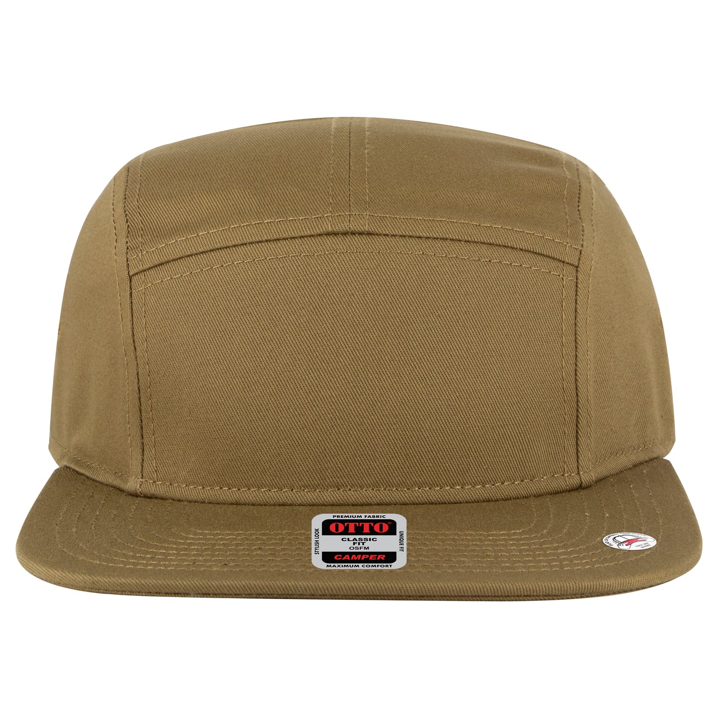 Camper Hat — Custom Leather Patch in Coyote ay n nge Green ki Brown