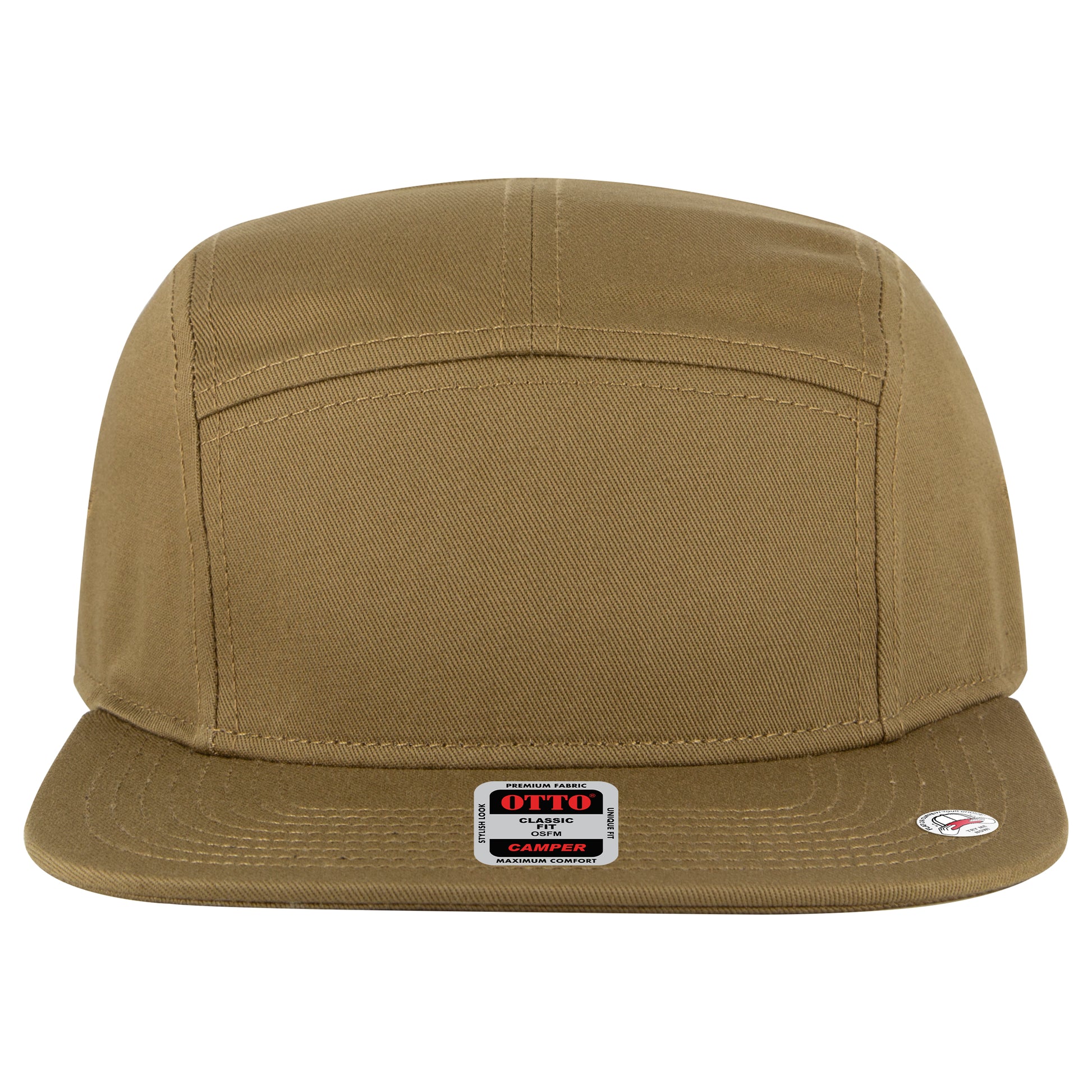 Camper Hat — Custom Leather Patch in Coyote ay n nge Green ki Brown