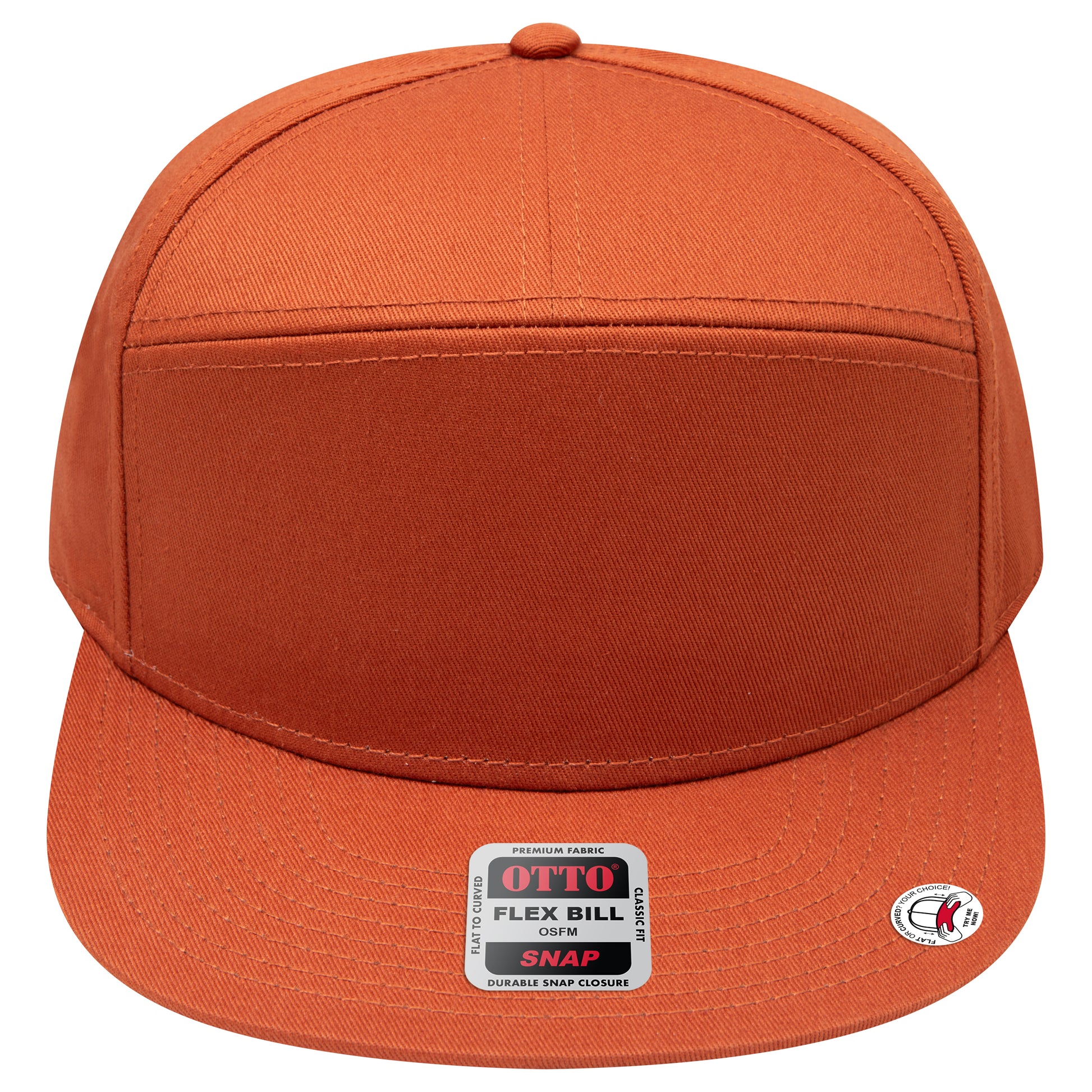7-Panel Classic Baseball Cap — Snapback — Custom Leather Patch in Tx. Ora