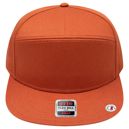 7-Panel Classic Baseball Cap — Snapback — Custom Leather Patch in Tx. Ora