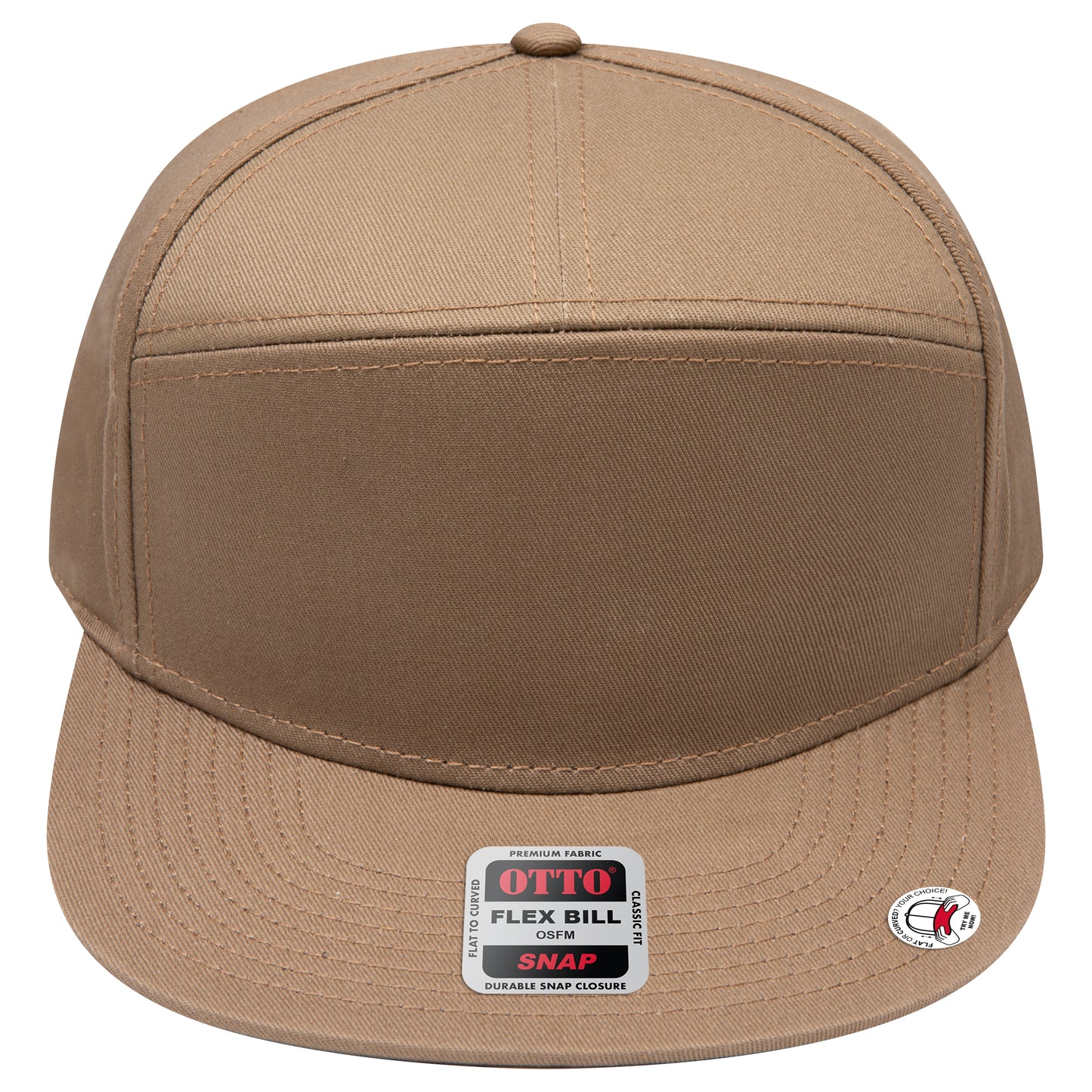 7-Panel Classic Baseball Cap — Snapback — Custom Leather Patch in Coyote ay n nge ki Brown Camo Solids