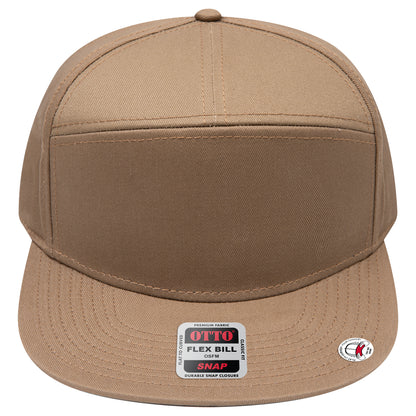 7-Panel Classic Baseball Cap — Snapback — Custom Leather Patch in Coyote ay n nge ki Brown Camo Solids