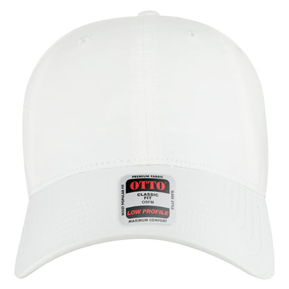 6-Panel Low Profile Baseball Cap — Custom Leather Patch in White