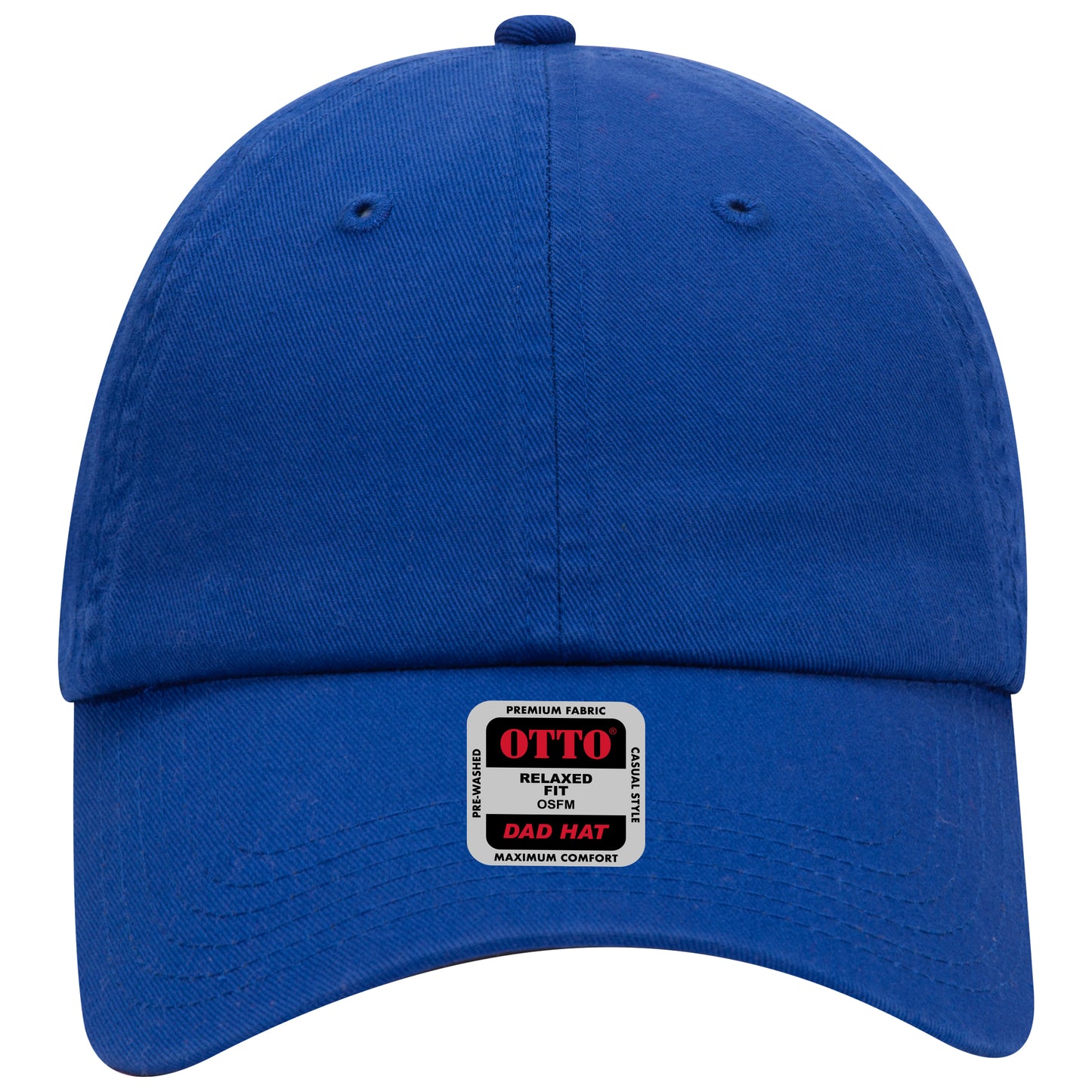 6-Panel Low Profile Dad Hat — Custom Leather Patch in Royal