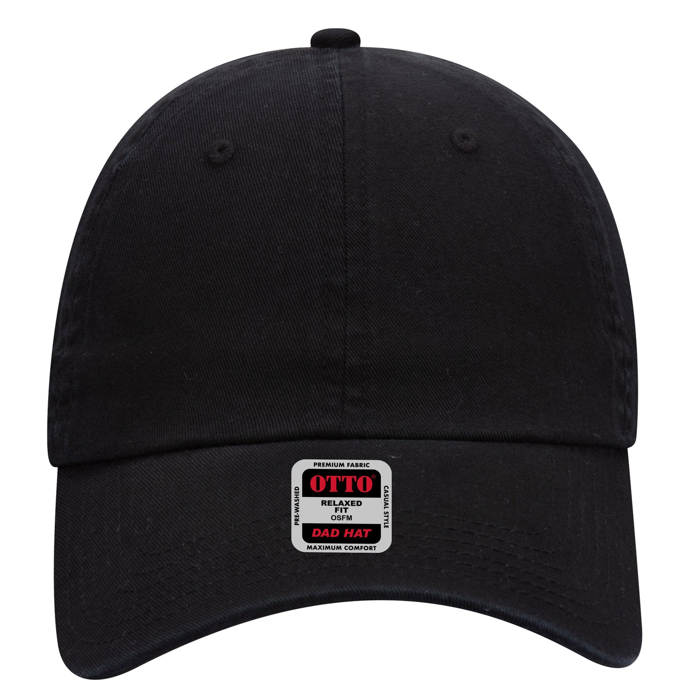 6-Panel Low Profile Dad Hat — Custom Leather Patch in Black