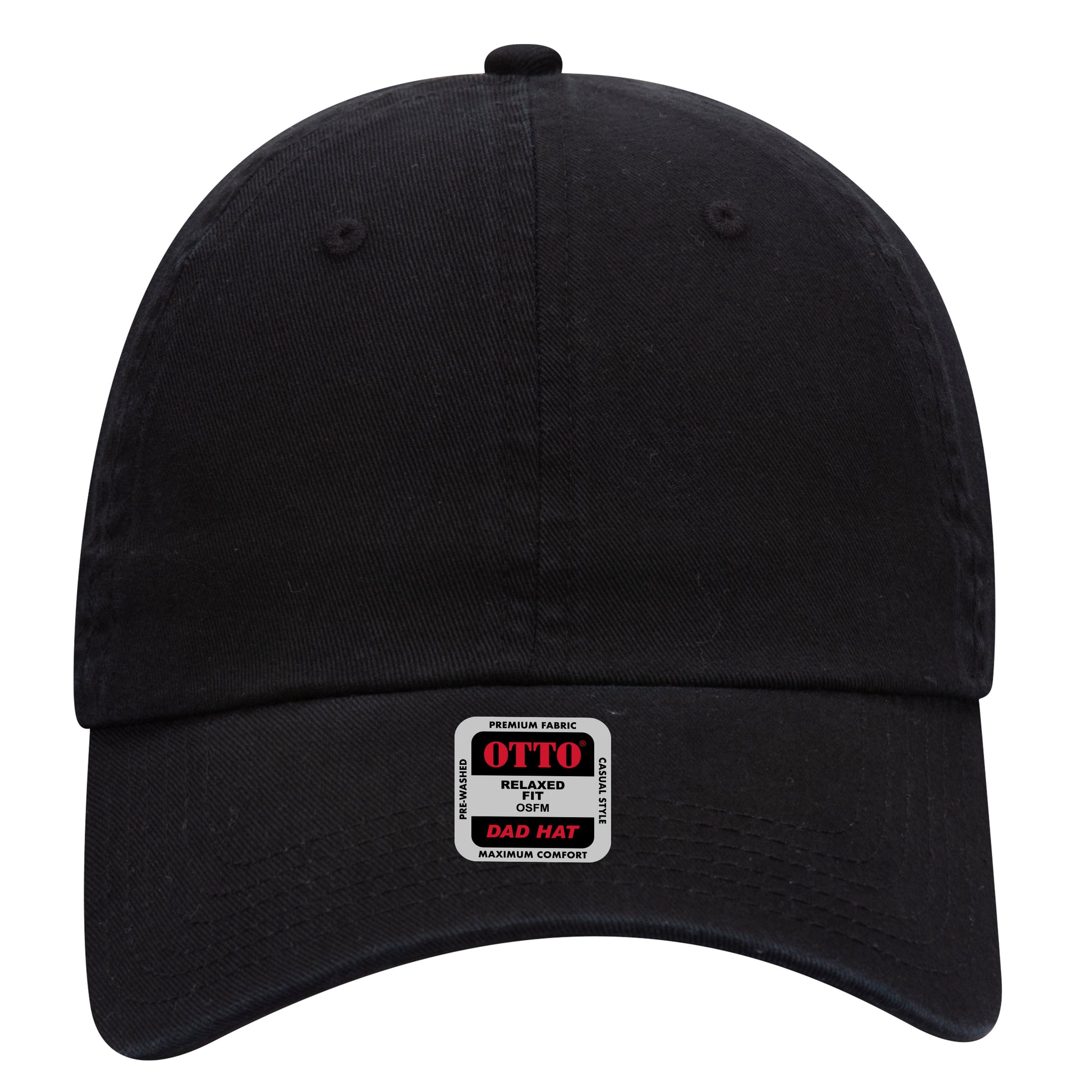6-Panel Low Profile Dad Hat — Custom Leather Patch in Black
