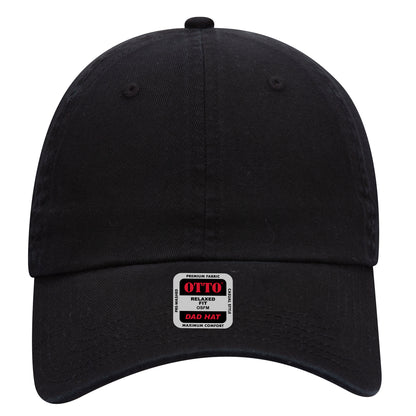 6-Panel Low Profile Dad Hat — Custom Leather Patch in Black