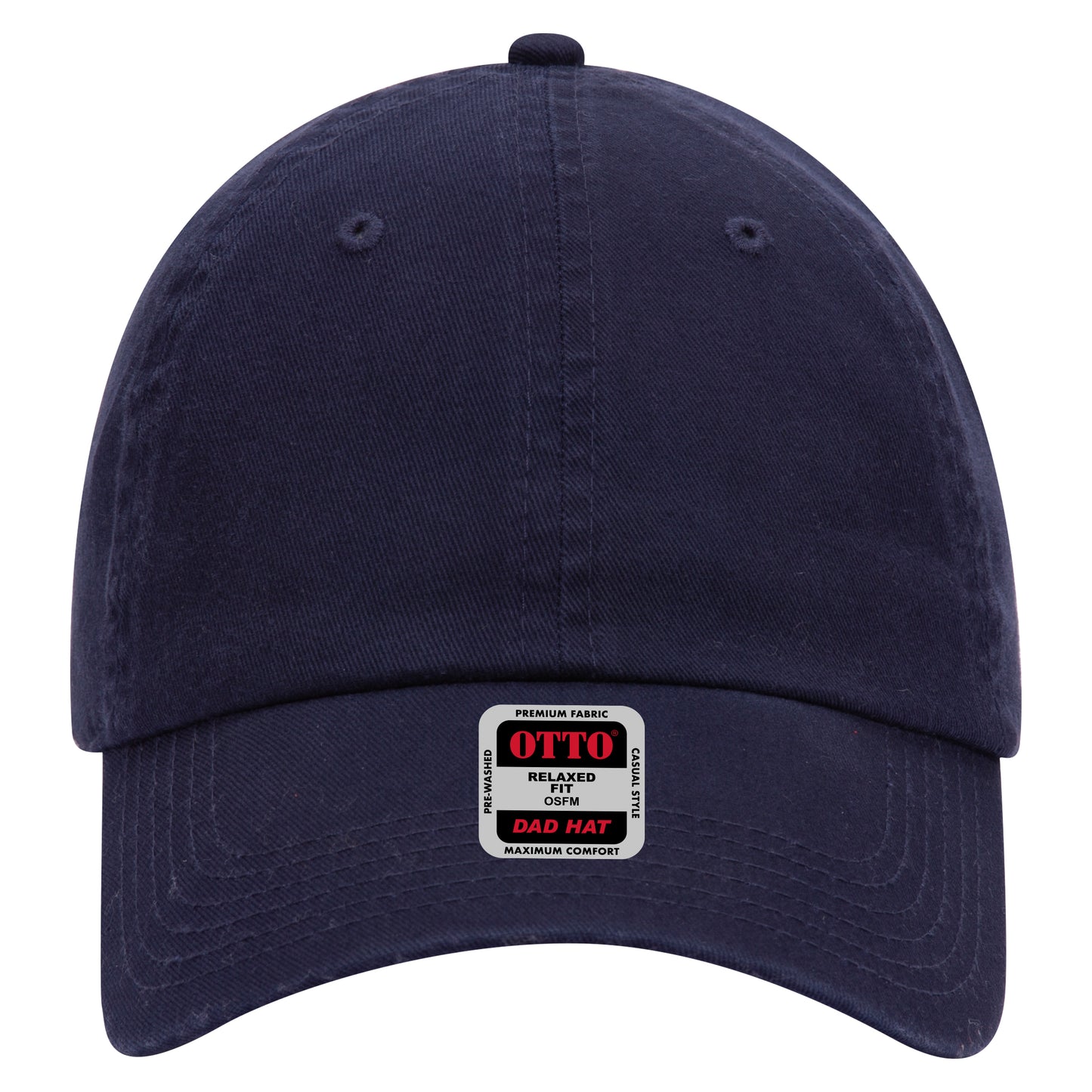 6-Panel Low Profile Dad Hat — Custom Leather Patch in Navy