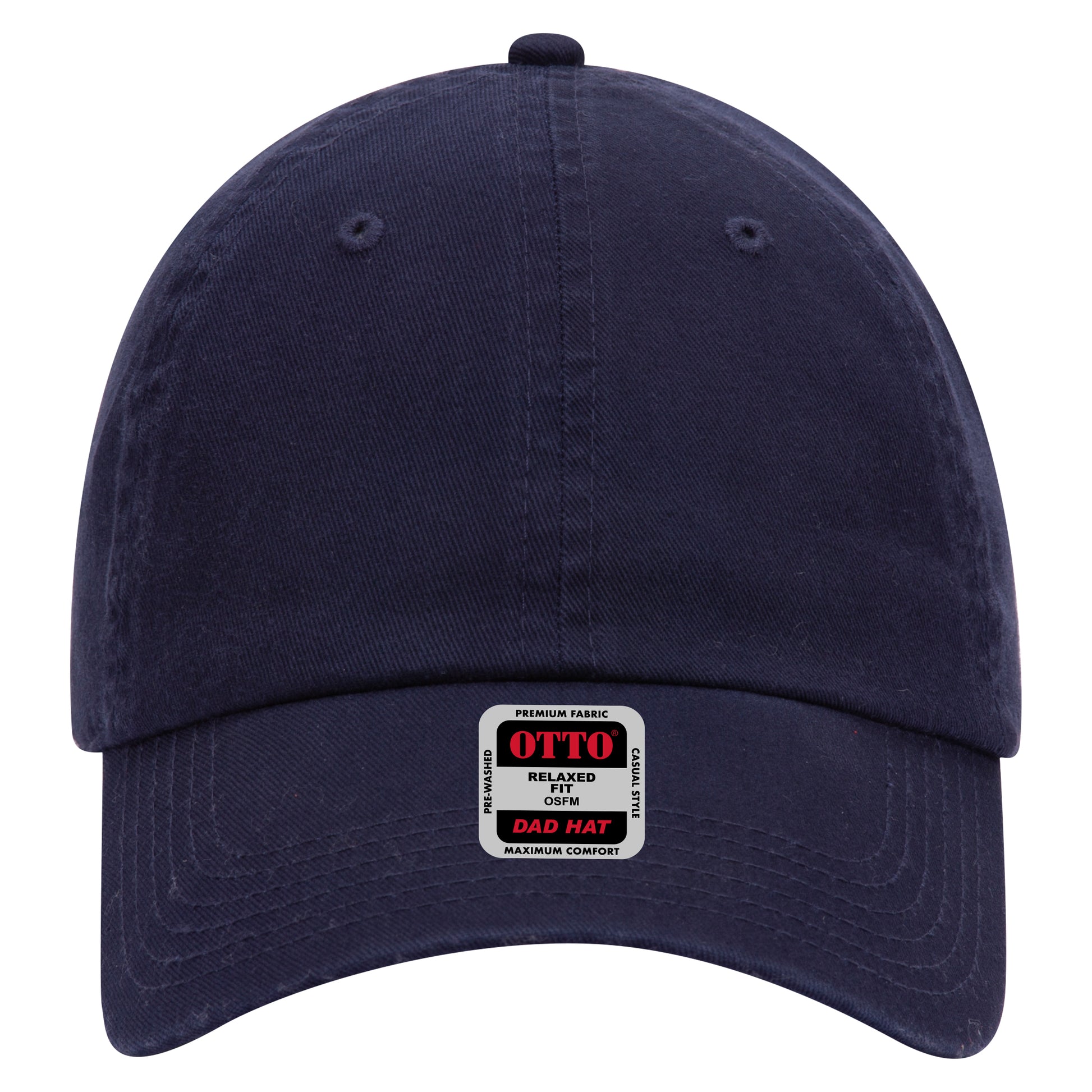 6-Panel Low Profile Dad Hat — Custom Leather Patch in Navy