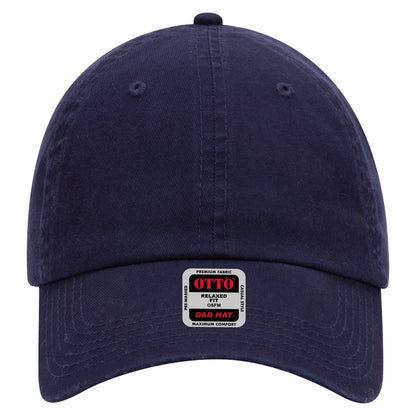 6-Panel Low Profile Dad Hat — Custom Leather Patch in Navy