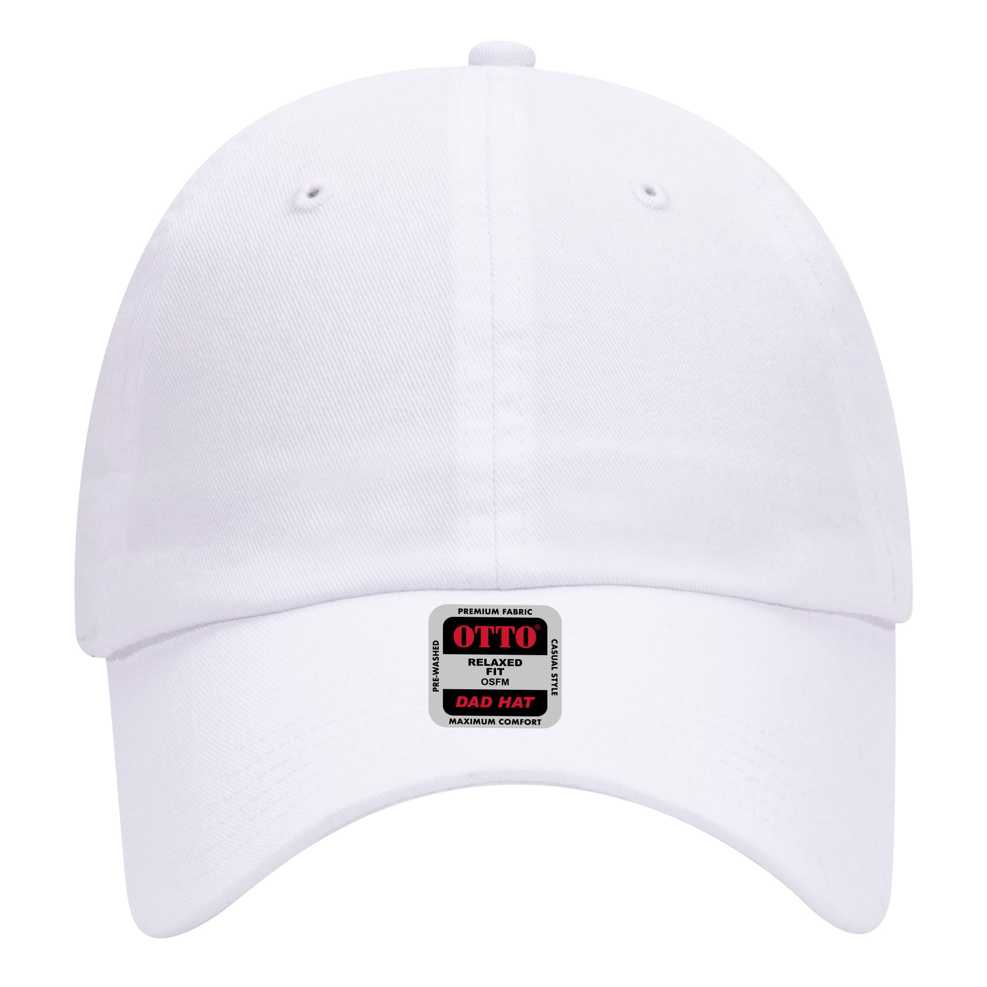 6-Panel Low Profile Dad Hat — Custom Leather Patch in White