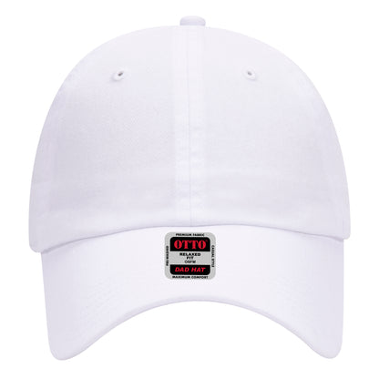 6-Panel Low Profile Dad Hat — Custom Leather Patch in White