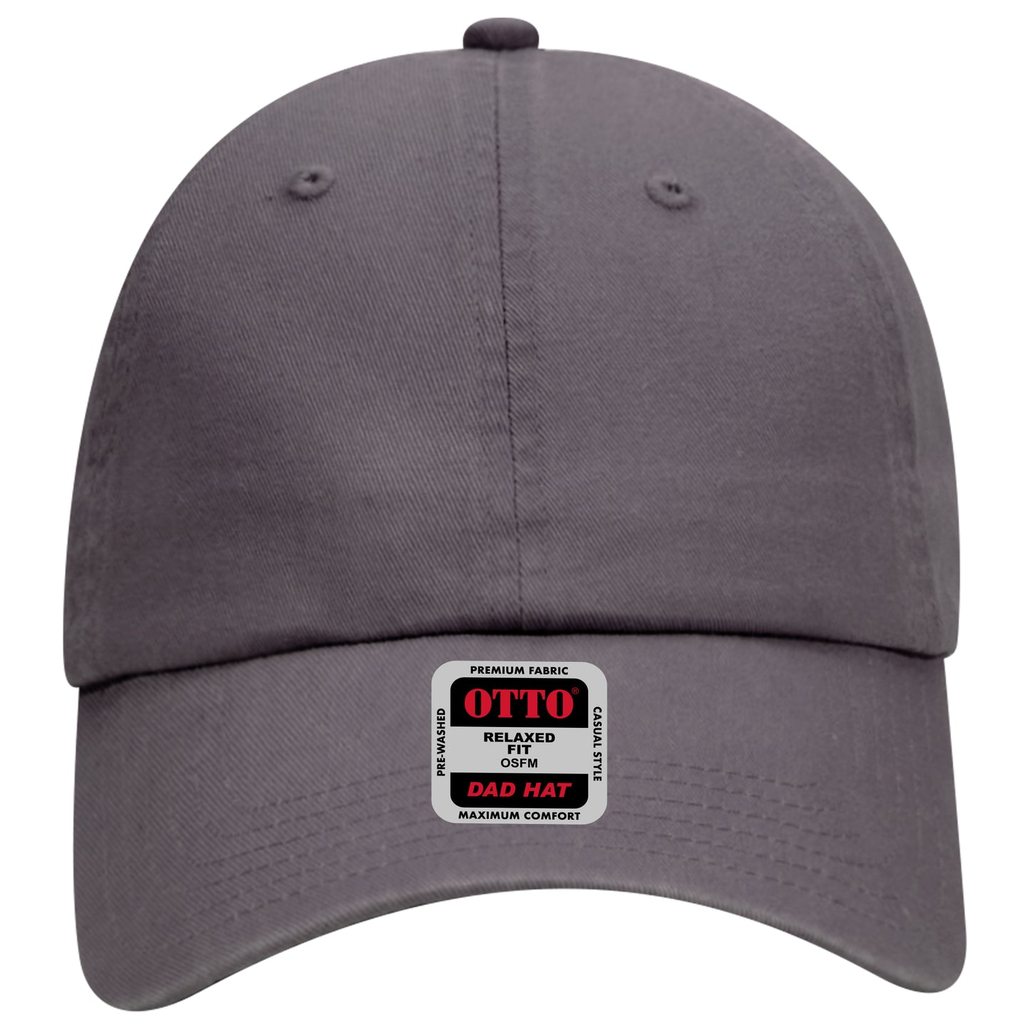 6-Panel Low Profile Dad Hat — Custom Leather Patch in Charcoal Gray