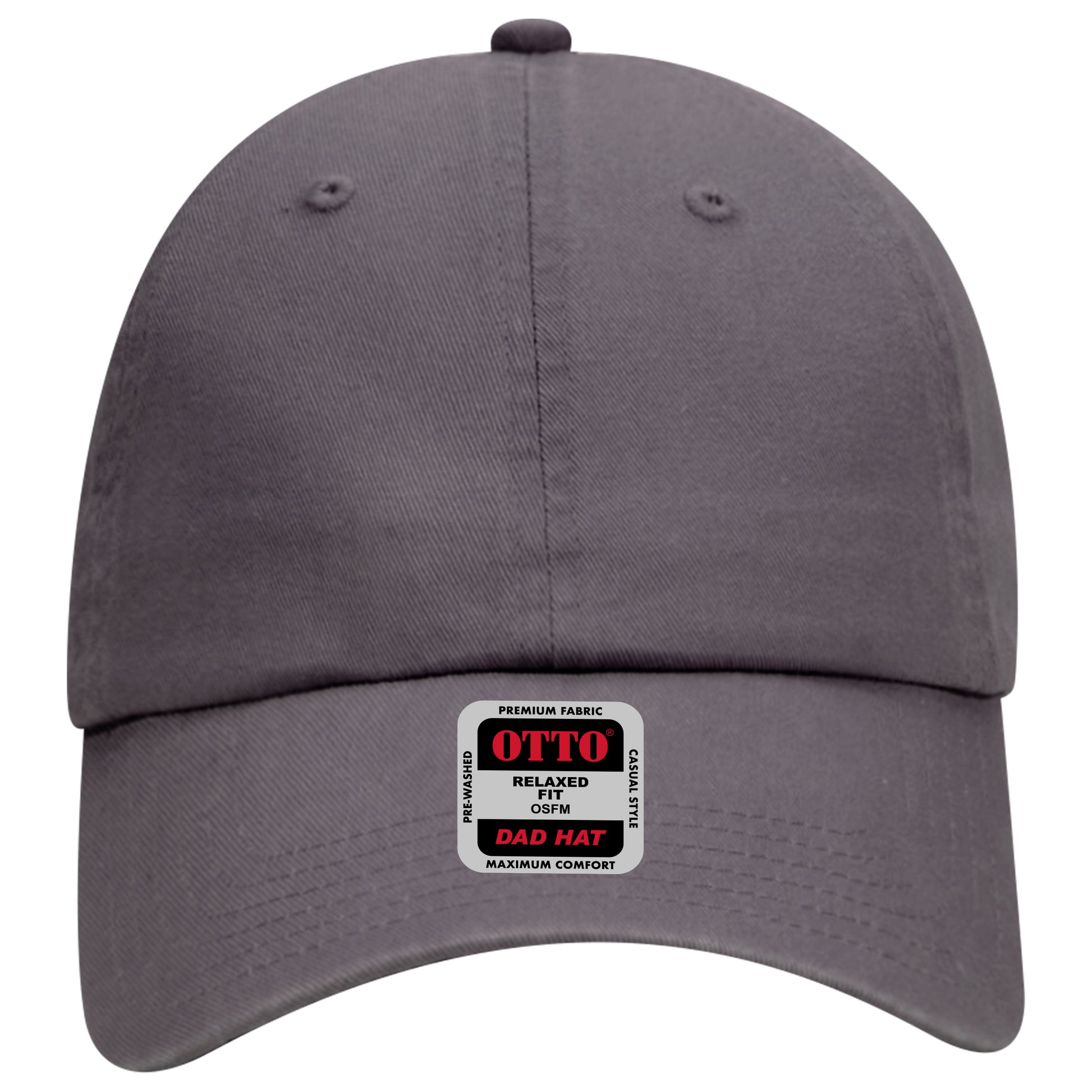 6-Panel Low Profile Dad Hat — Custom Leather Patch in Charcoal Gray