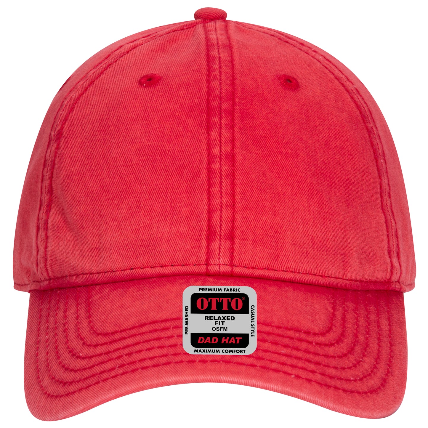 6-Panel Low Profile Dad Hat — Custom Leather Patch in Red