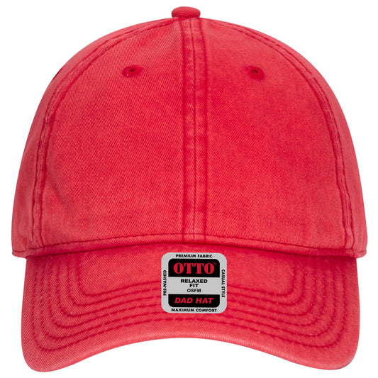 6-Panel Low Profile Dad Hat — Custom Leather Patch in Red